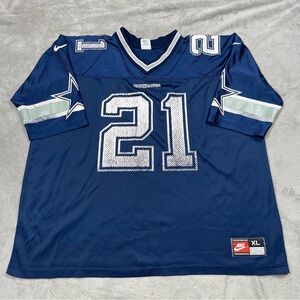 VTG Nike Deion Sanders Dallas Cowboys Jersey Mens XL 48 Prime Time Blue #21 Y2K